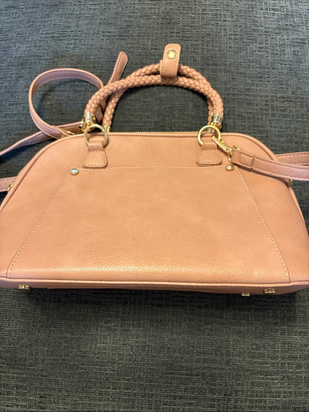 Madison West Blush Pink Braided-Handle Satchel